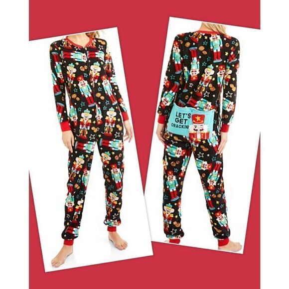 Secret Treasures Christmas Holiday Nutcracker Dropseat Pajama Union Suit One Pie - Picture 1 of 4